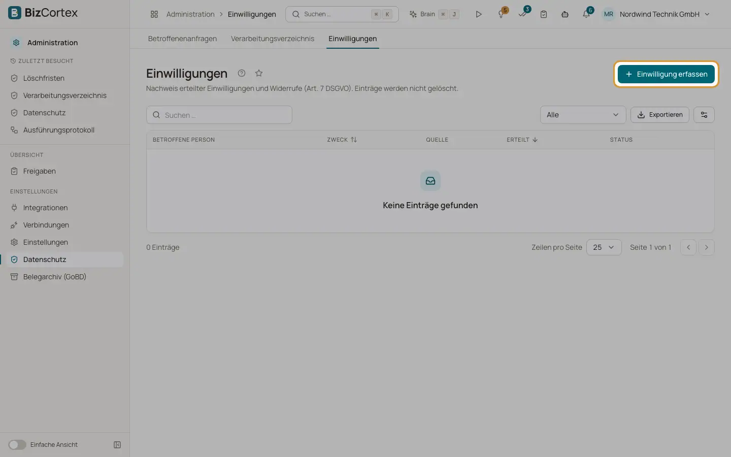 Einwilligungen