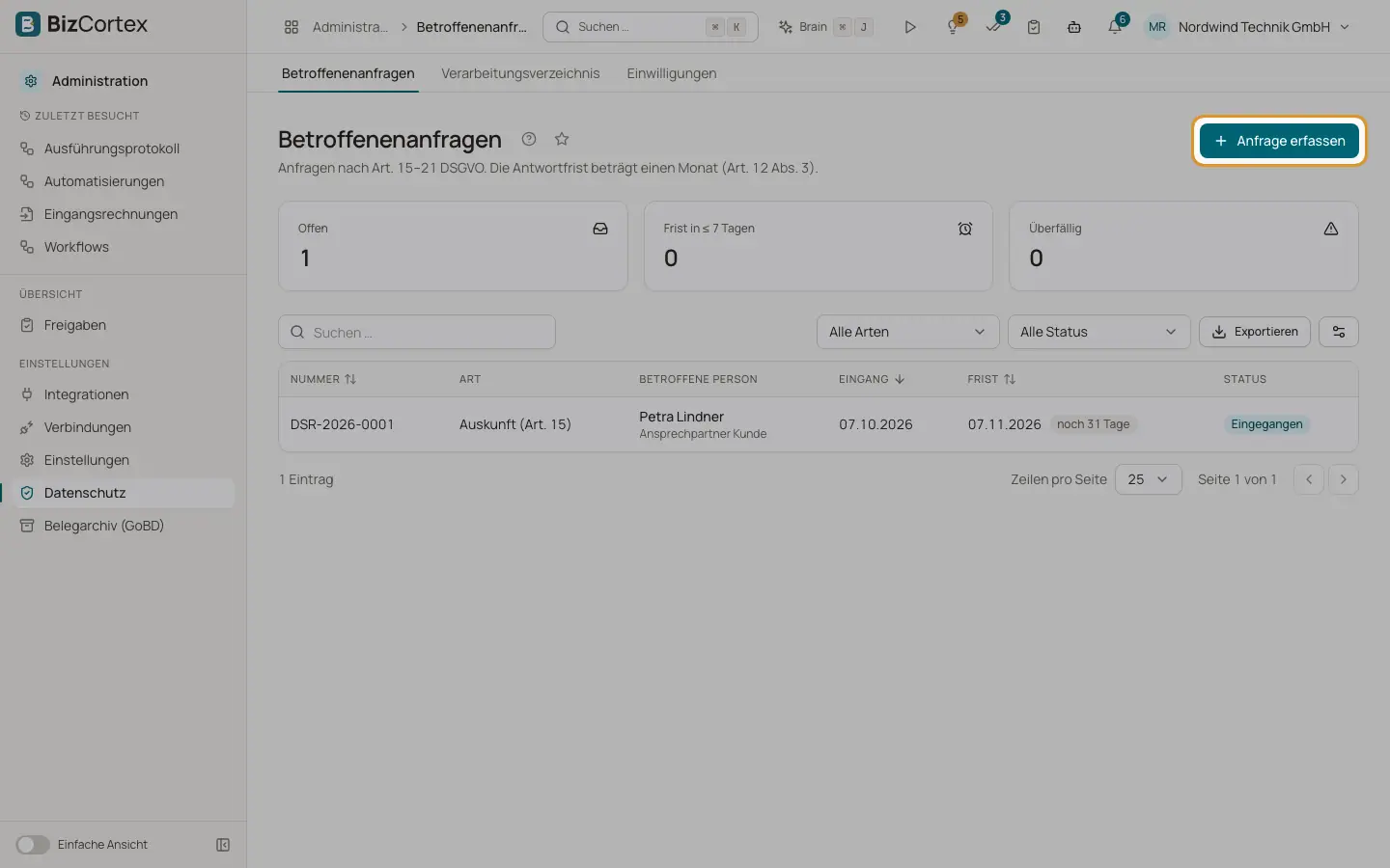 Betroffenenanfragen