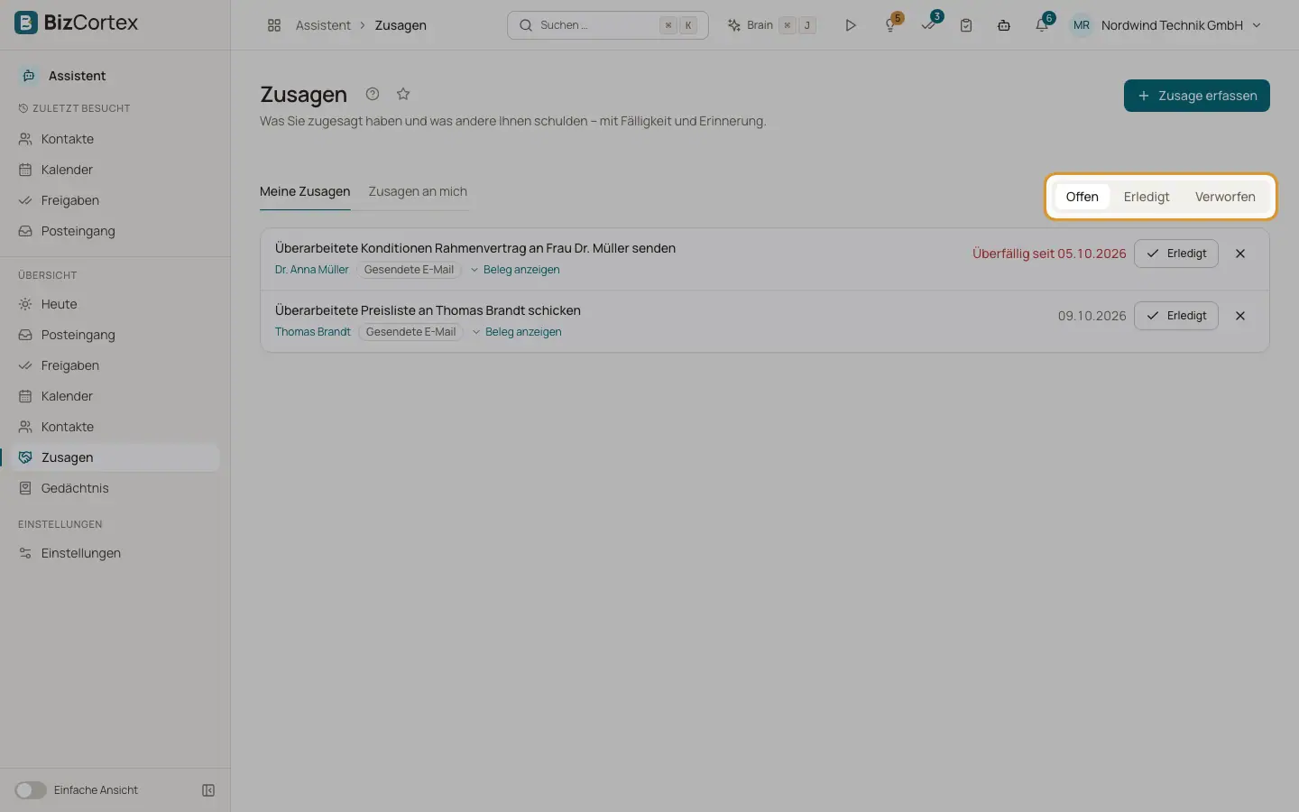 Zusagen