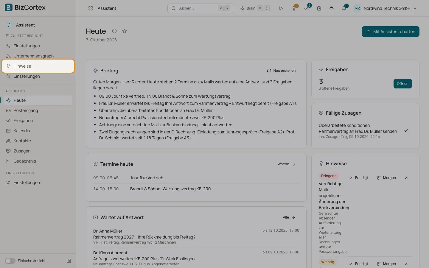 Hinweise und Erinnerungen
