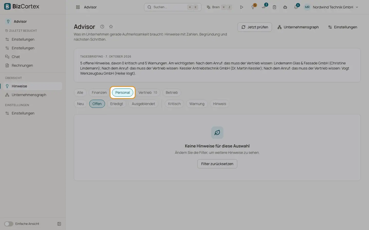 Prüfungen im Bereich Personal