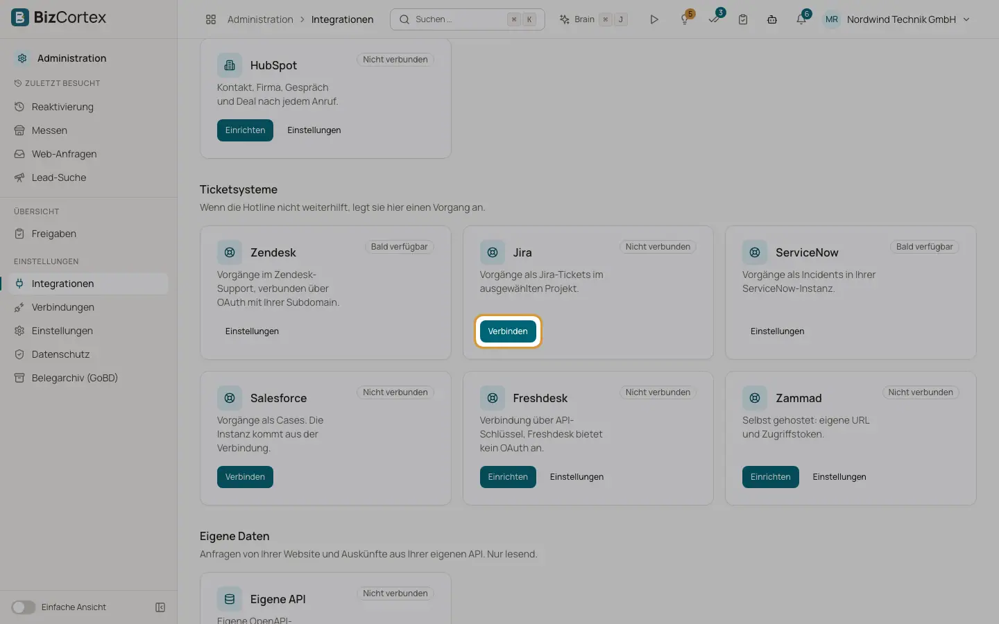 Integrationen: Apps verbinden