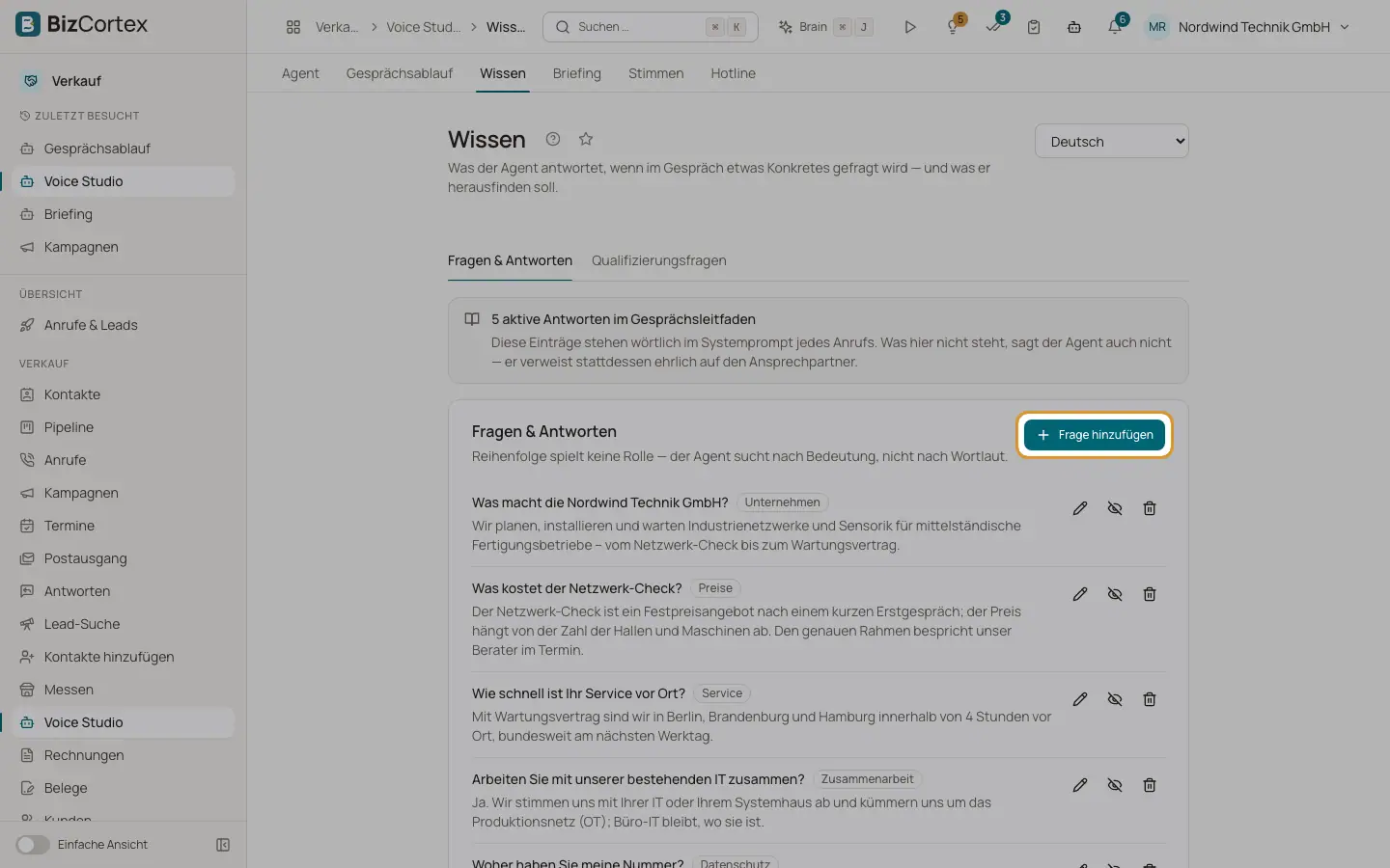 Voice Studio: Wissen