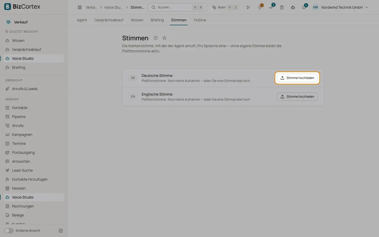 Voice Studio: Stimmen