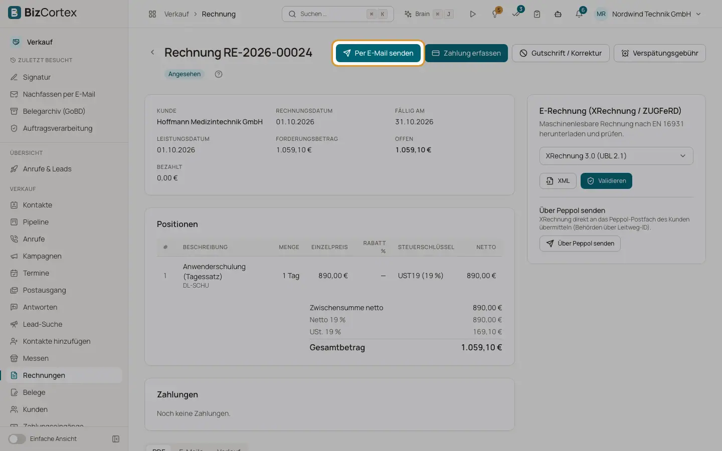 Rechnungen, Angebote und andere Verkaufsbelege