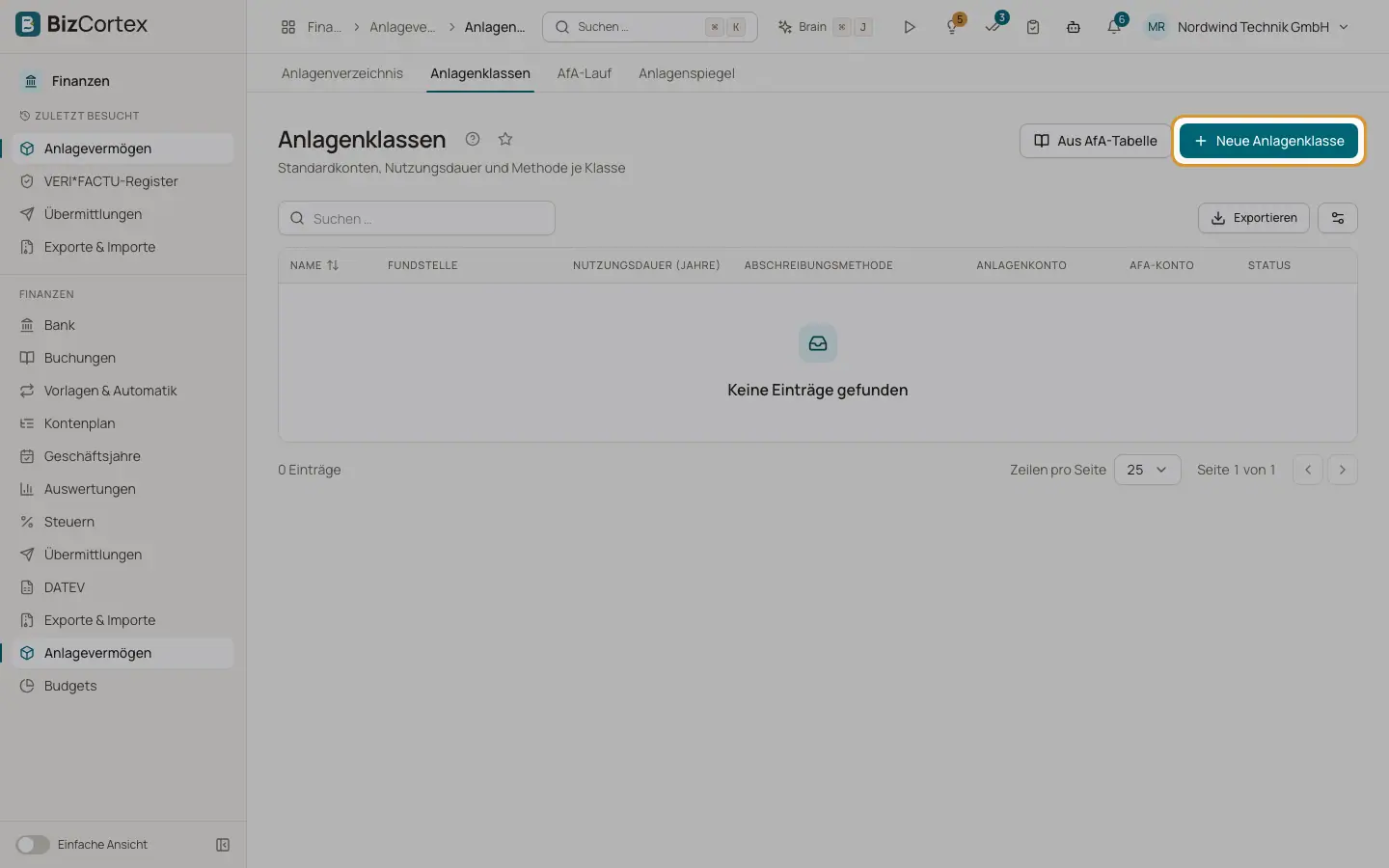 Anlagenklassen