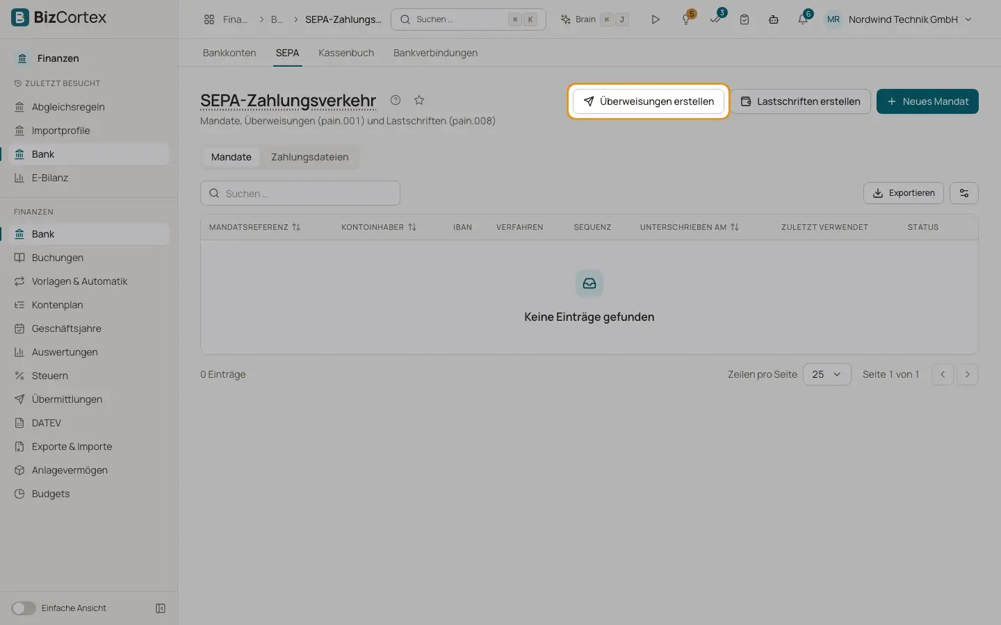 SEPA Überweisungen erstellen (pain.001)
