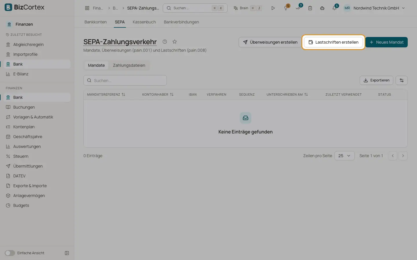 SEPA Lastschriften erstellen (pain.008)
