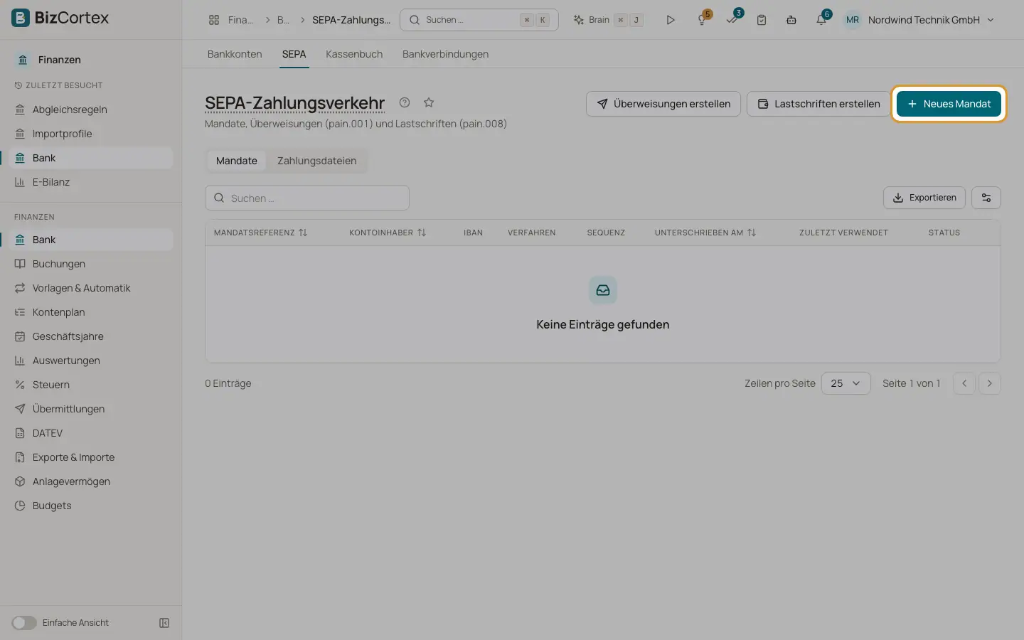 SEPA Lastschriftmandate