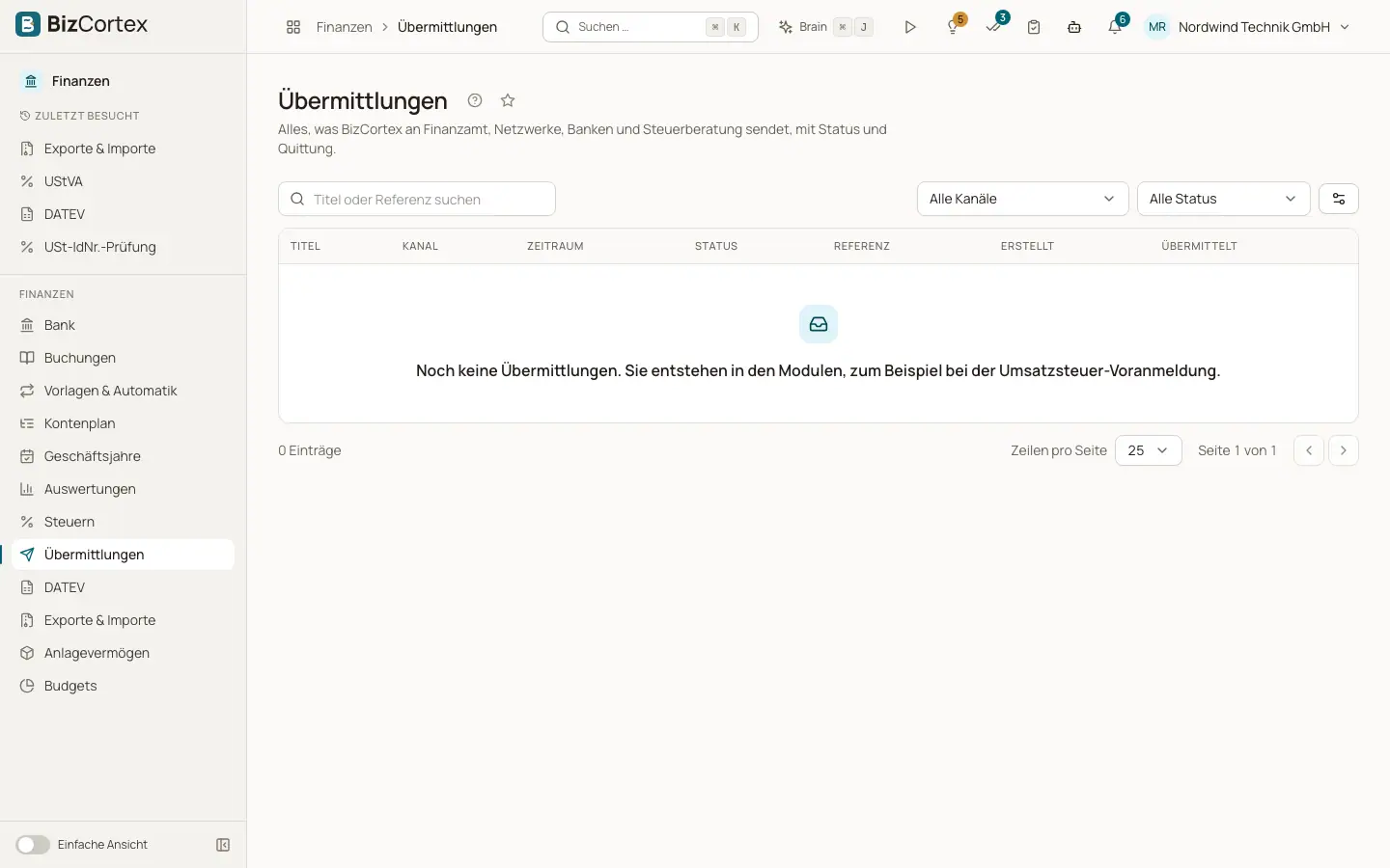 Übermittlungen und Verbindungen