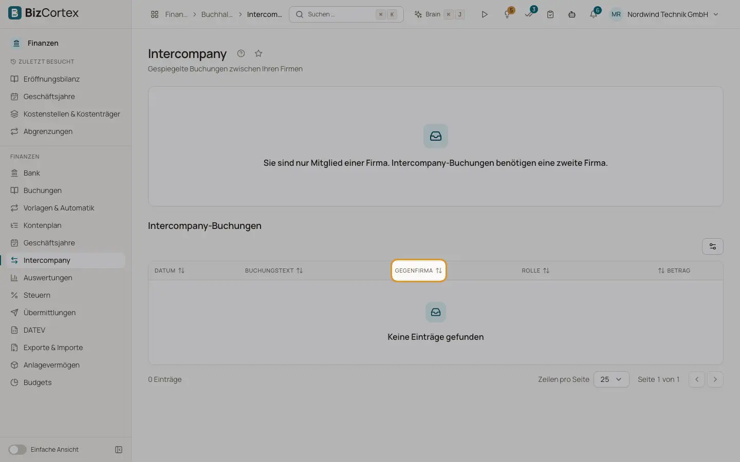Intercompany Buchungen