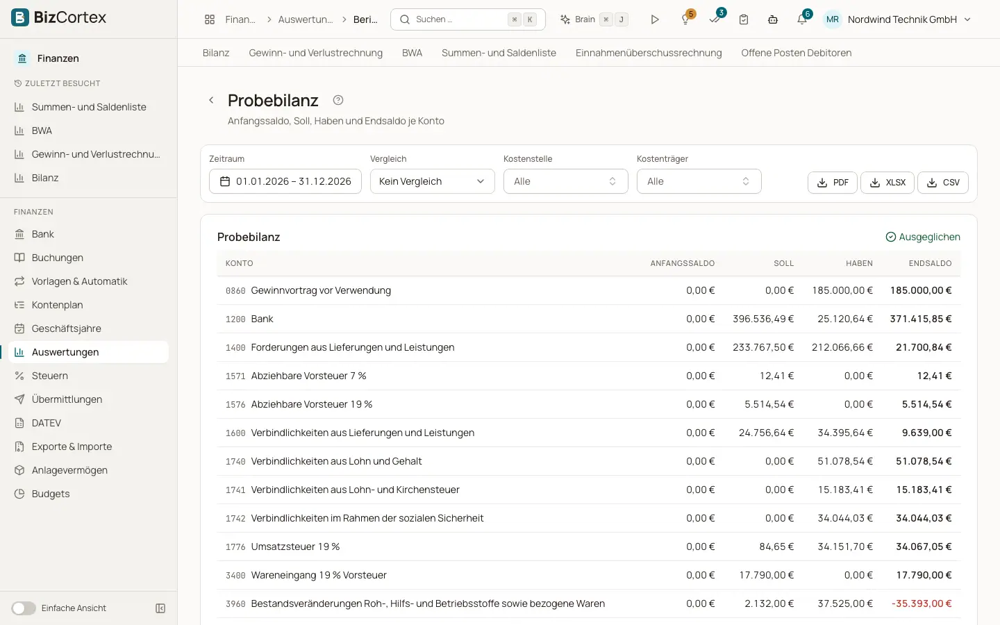 Probebilanz