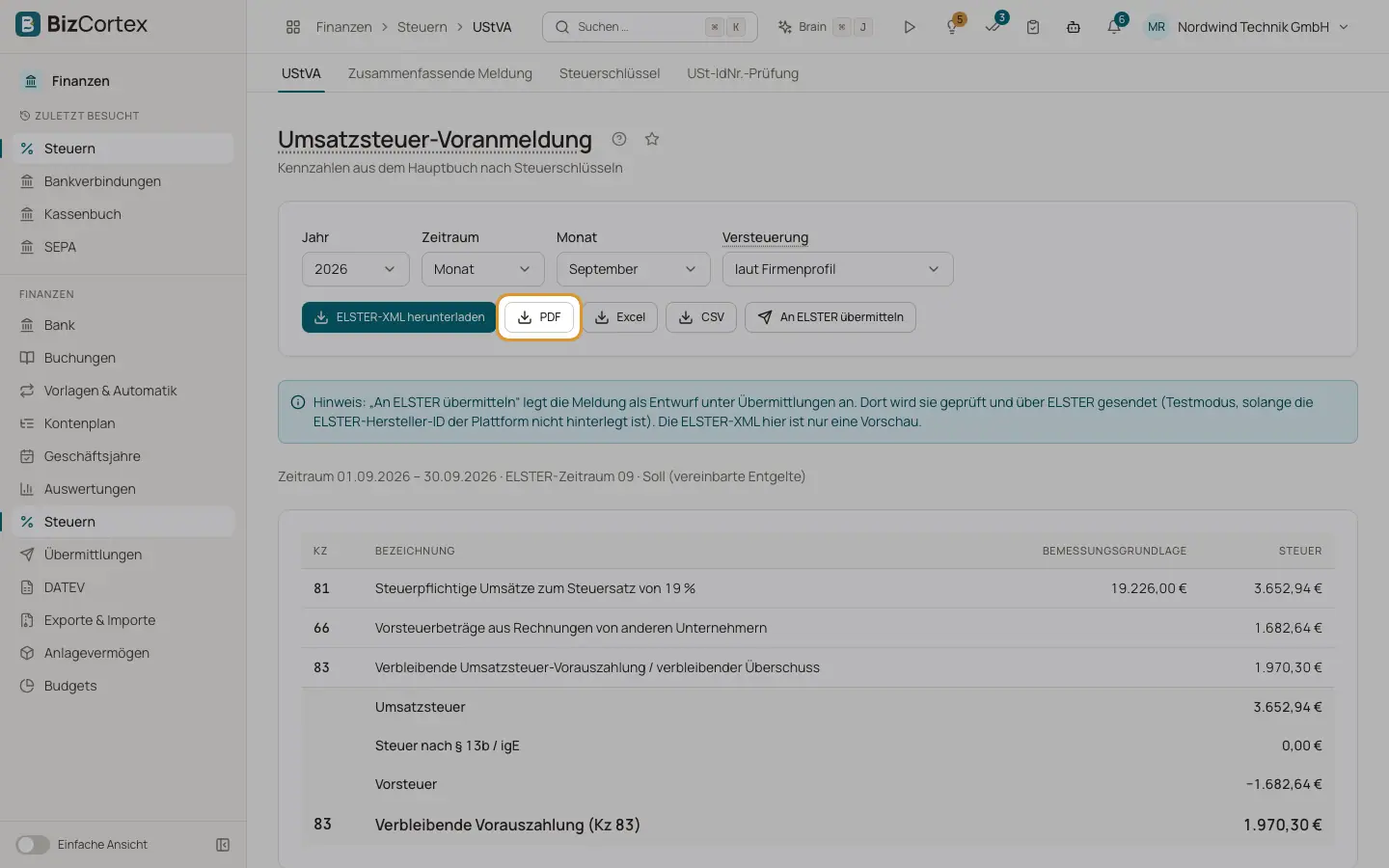 Umsatzsteuervoranmeldung (UStVA)
