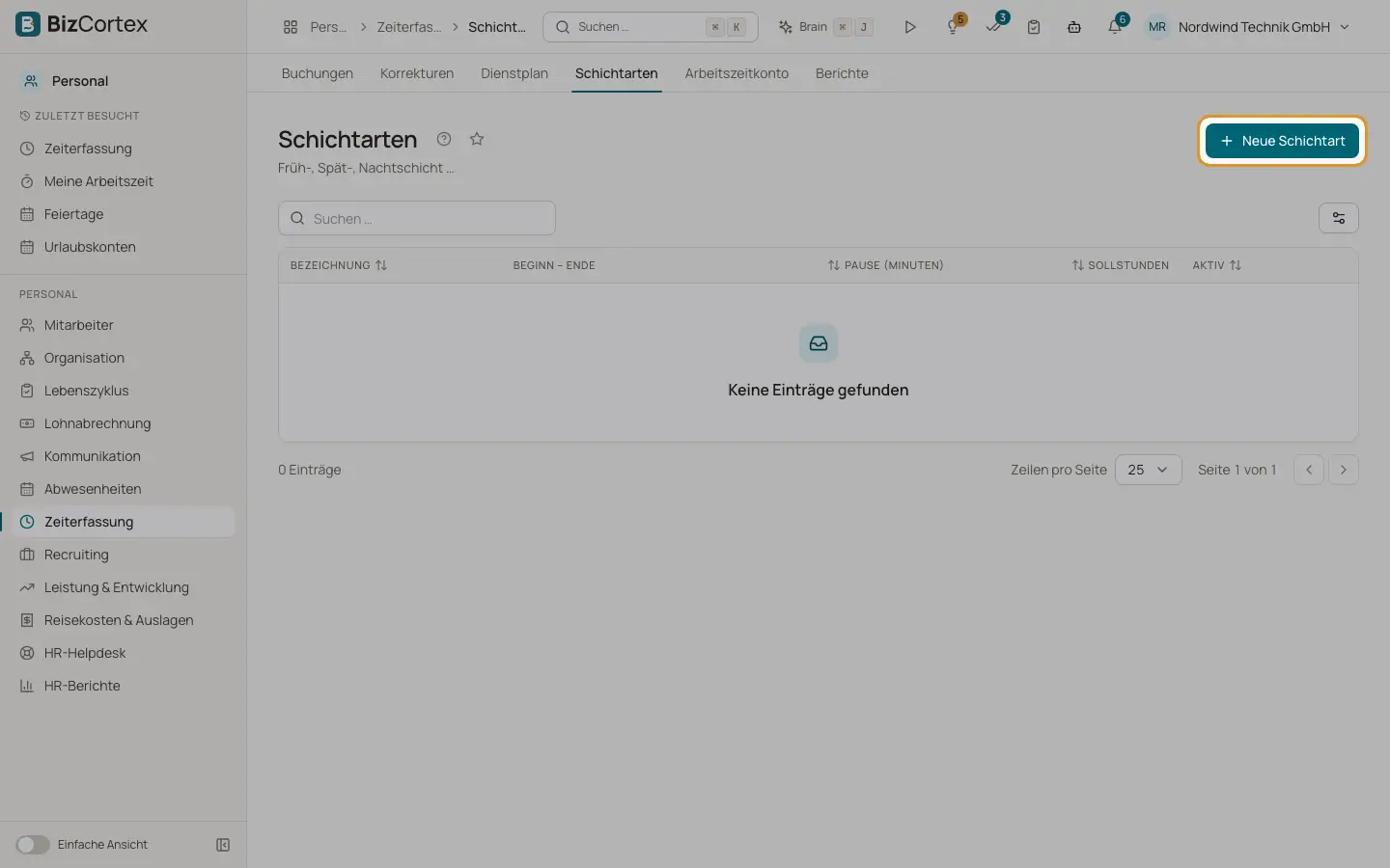 Dienstplan, Schichtarten und Schichttausch