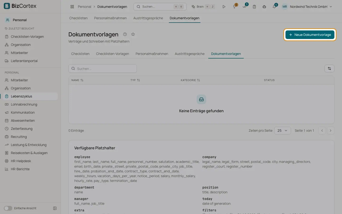 Dokumentvorlagen