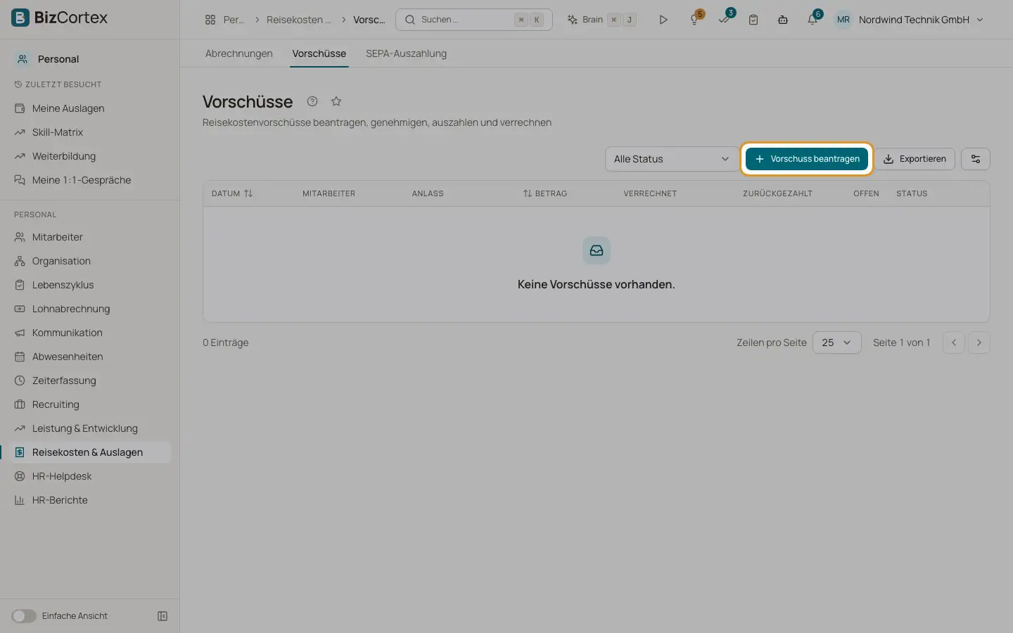 Reisekostenvorschüsse