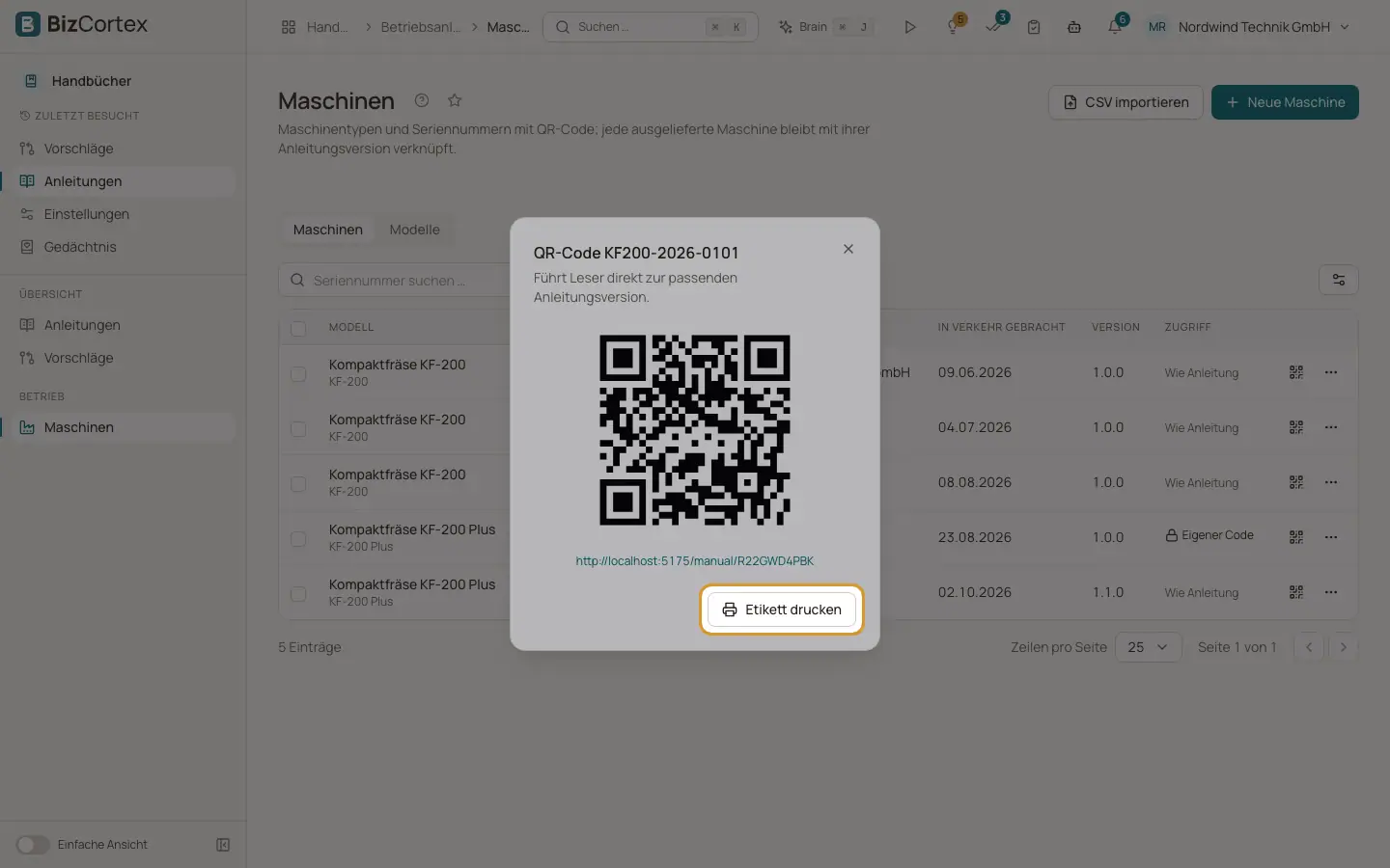 QR Codes und Etiketten
