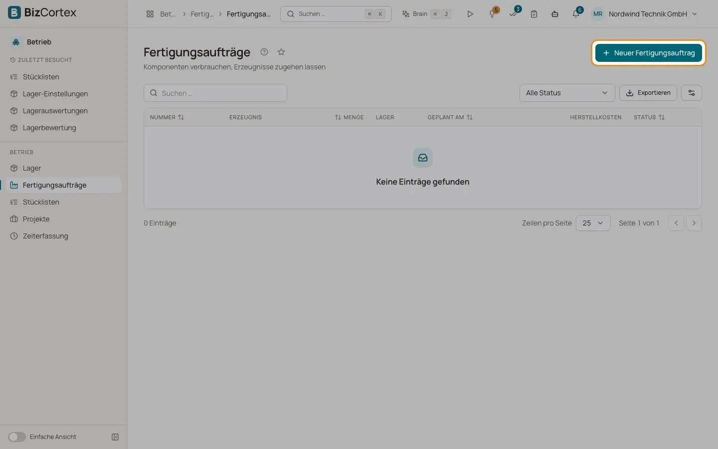 Fertigungsaufträge