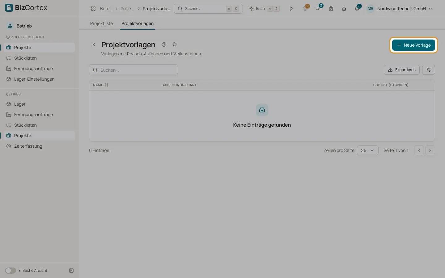 Projektvorlagen
