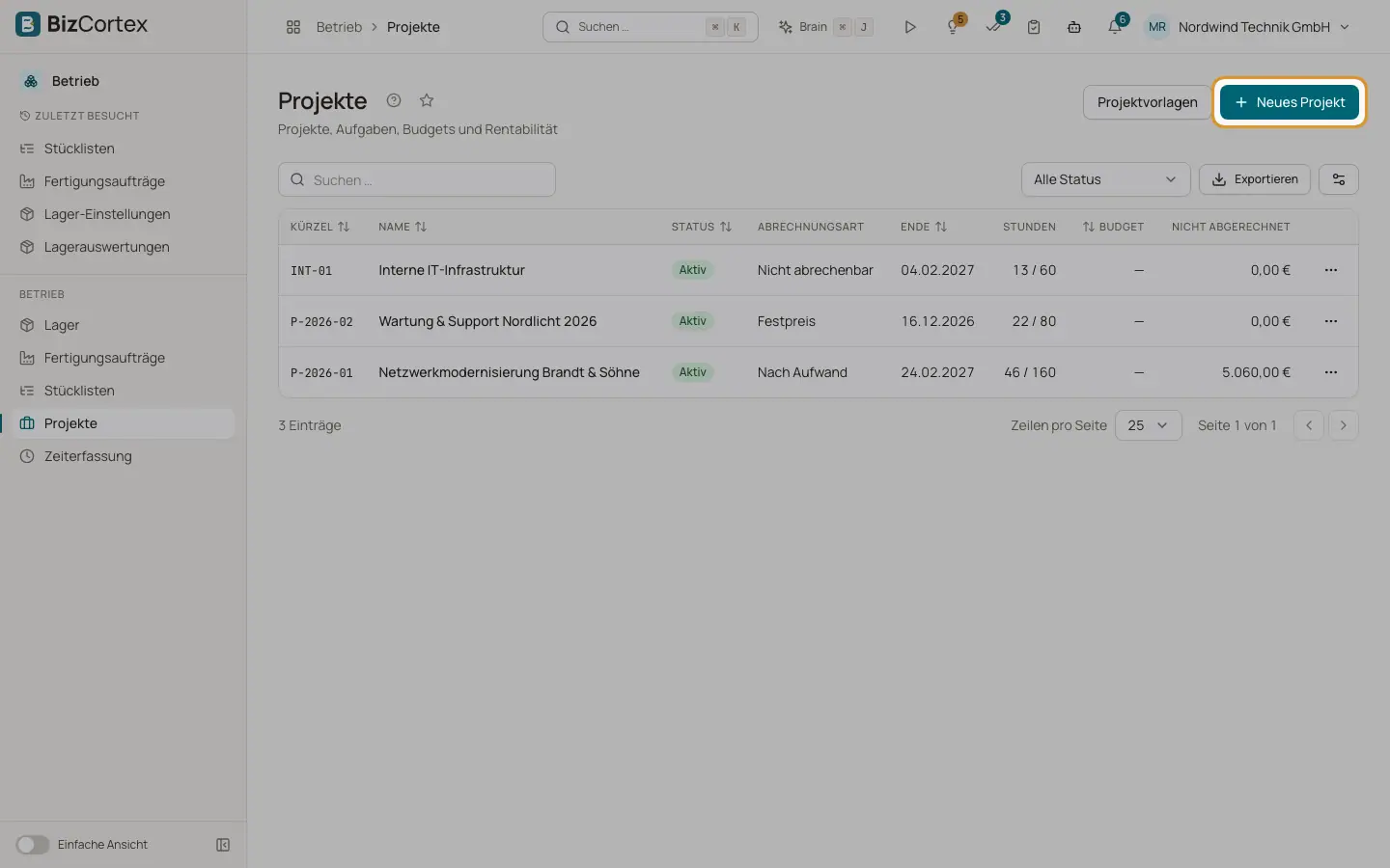 Projektliste