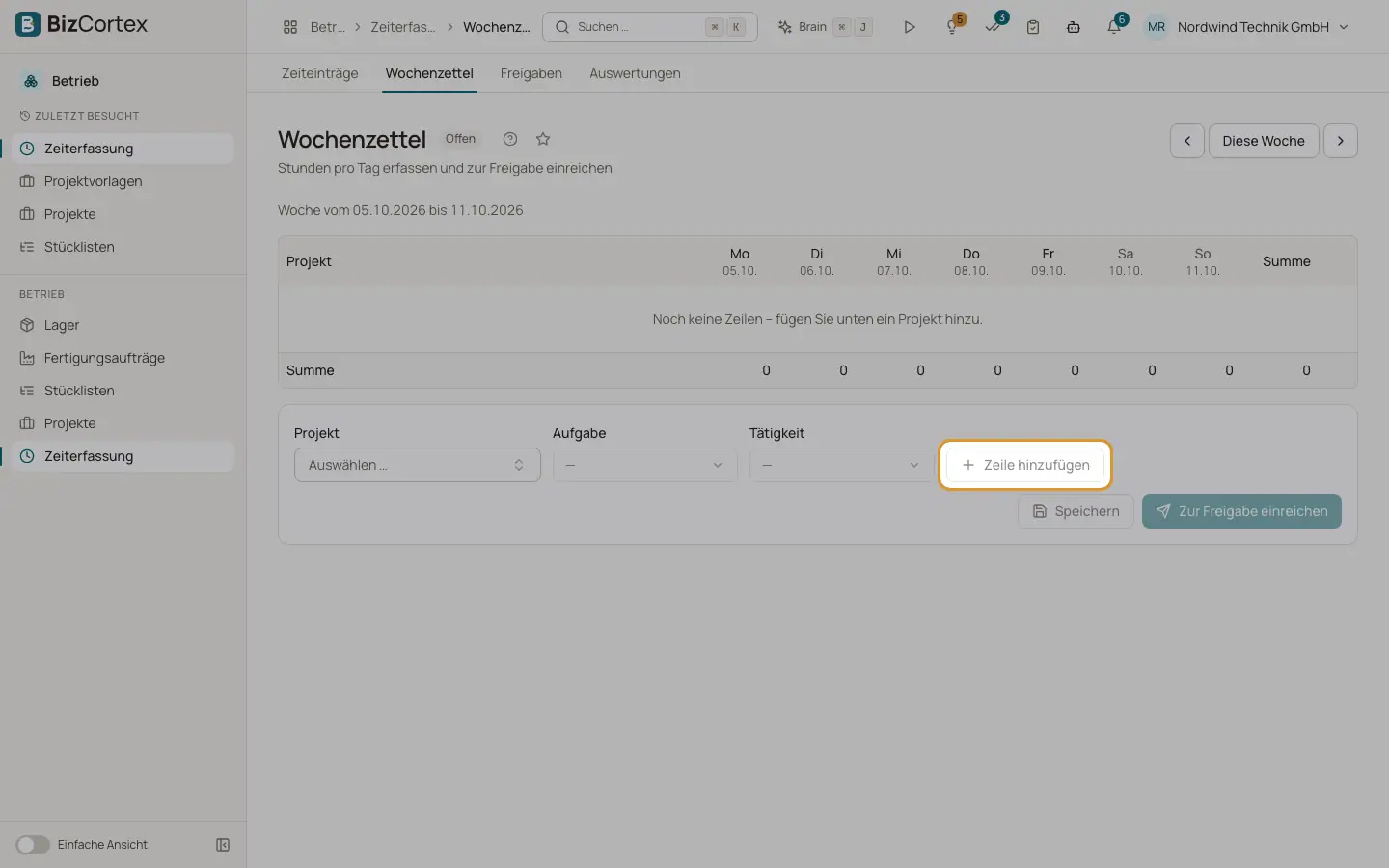 Wochenzettel