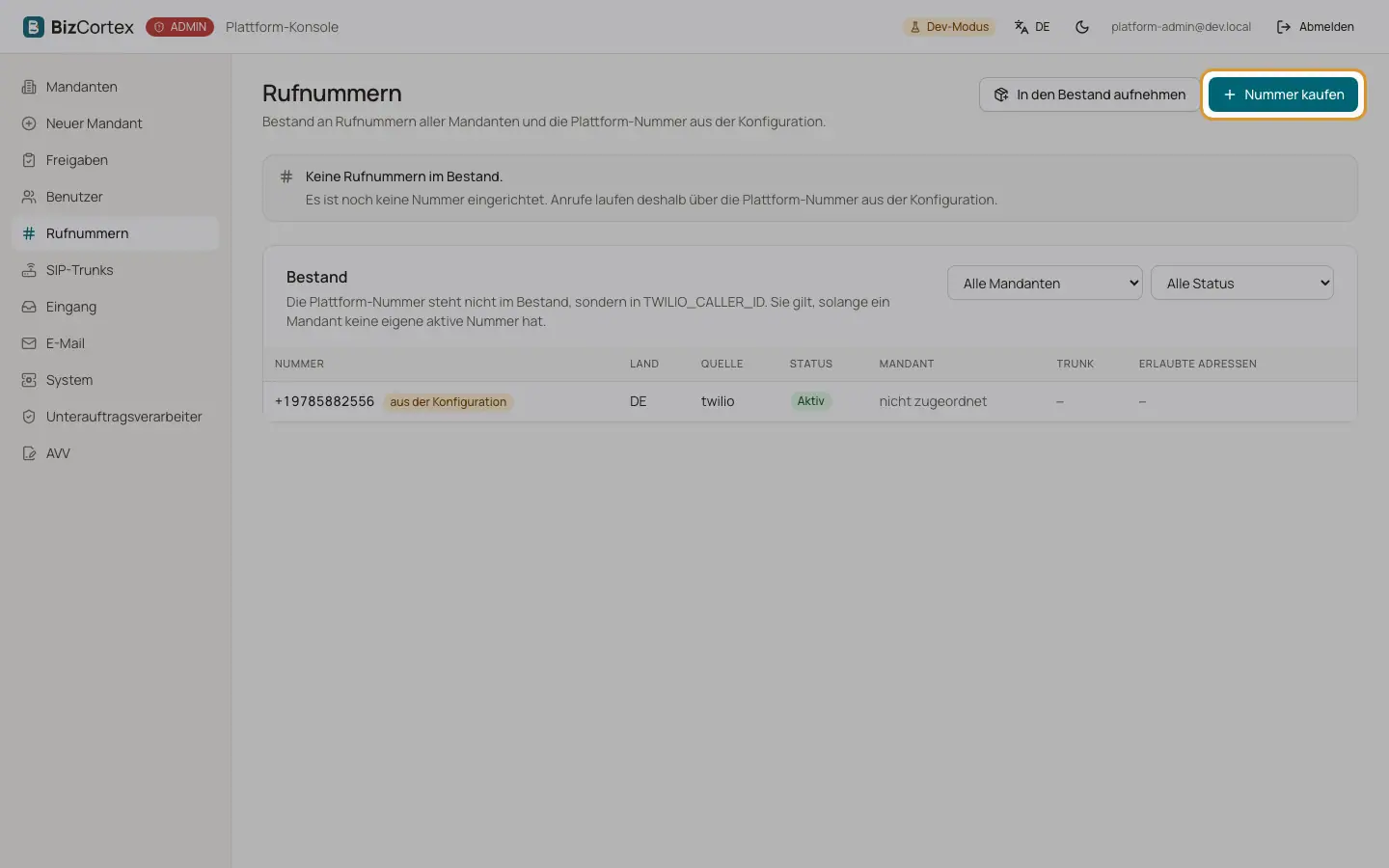 Rufnummern
