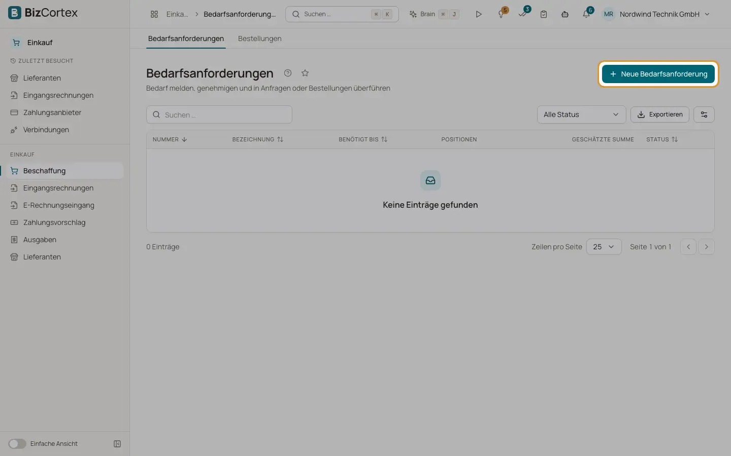 Bedarfsanforderungen