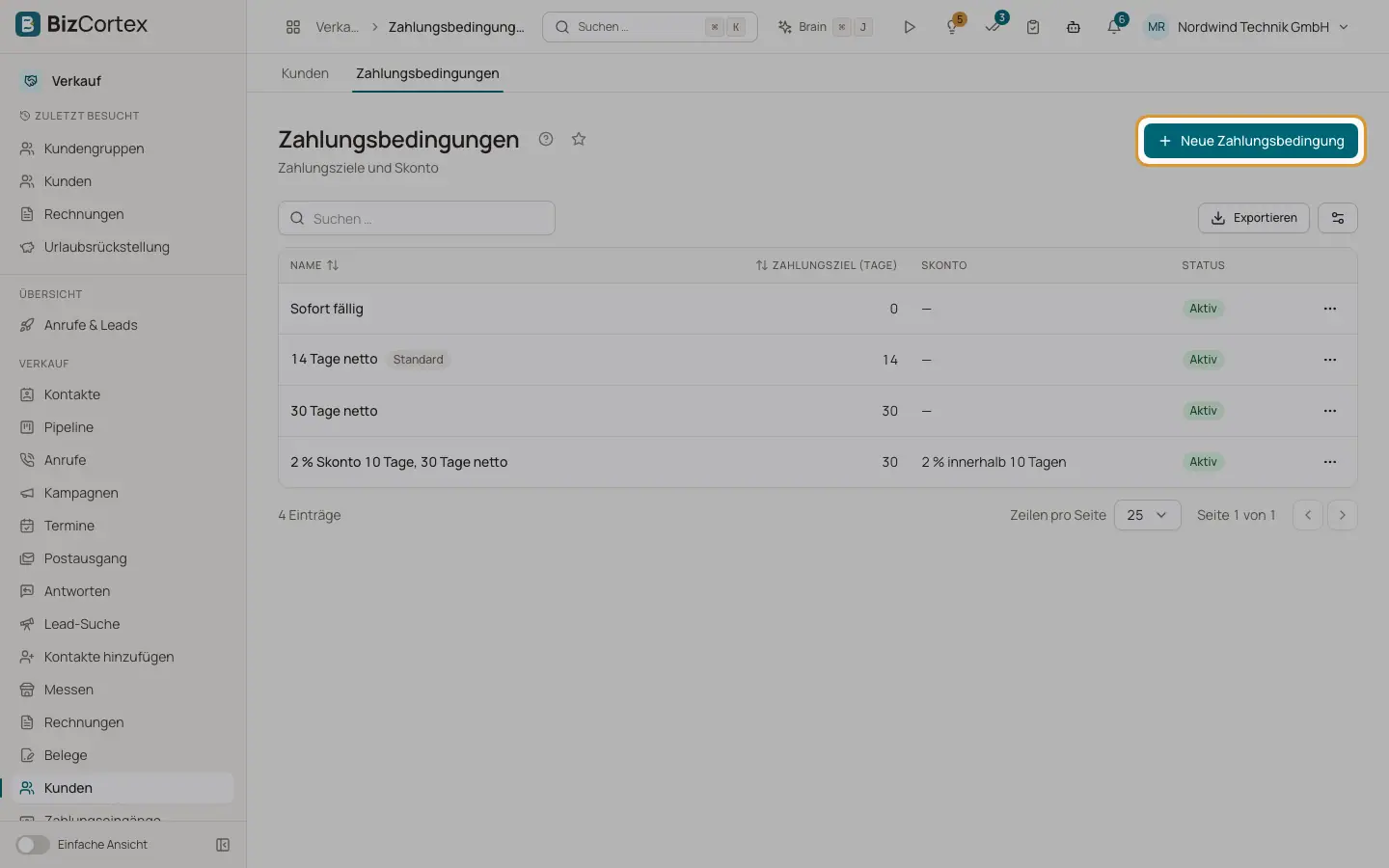 Zahlungsbedingungen