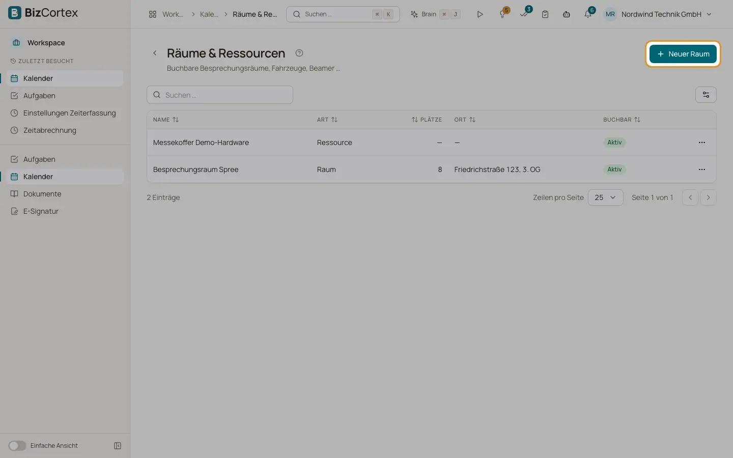 Kalender: Räume, Ressourcen und Terminsuche