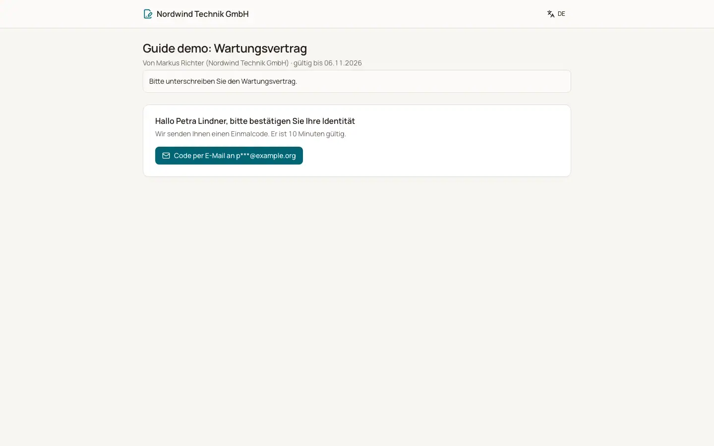 Elektronische Signatur: was Unterzeichnende sehen