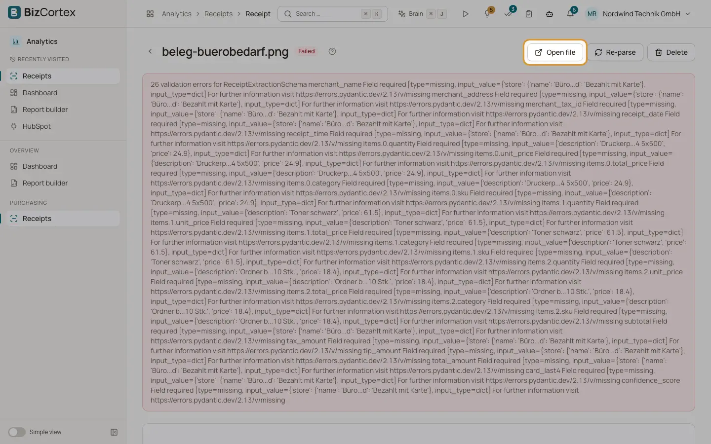 Kvitteringsdetaljer