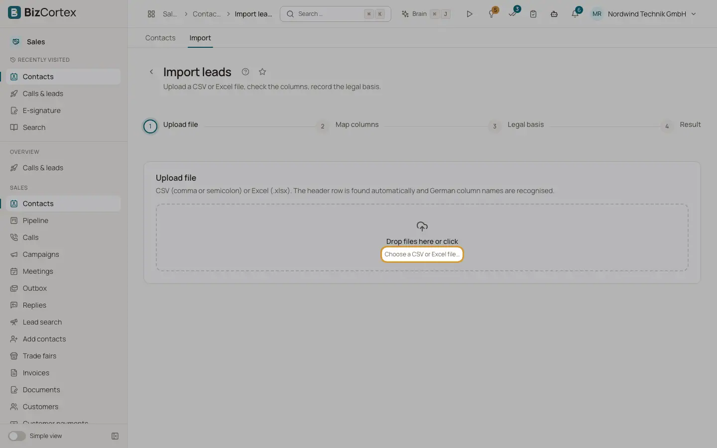 Importer des contacts depuis un fichier CSV ou Excel