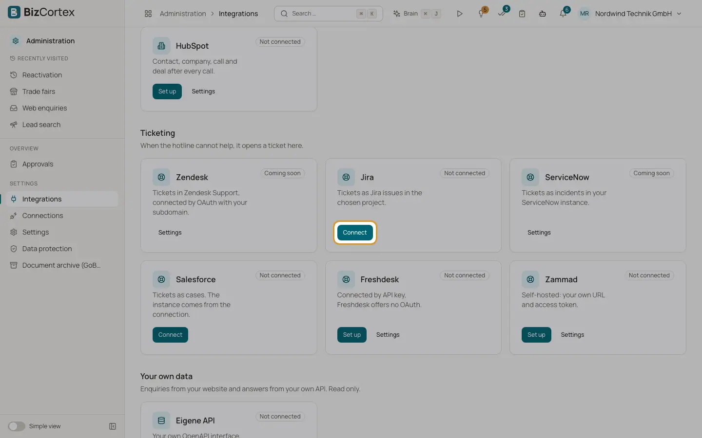 Integrations: connect apps