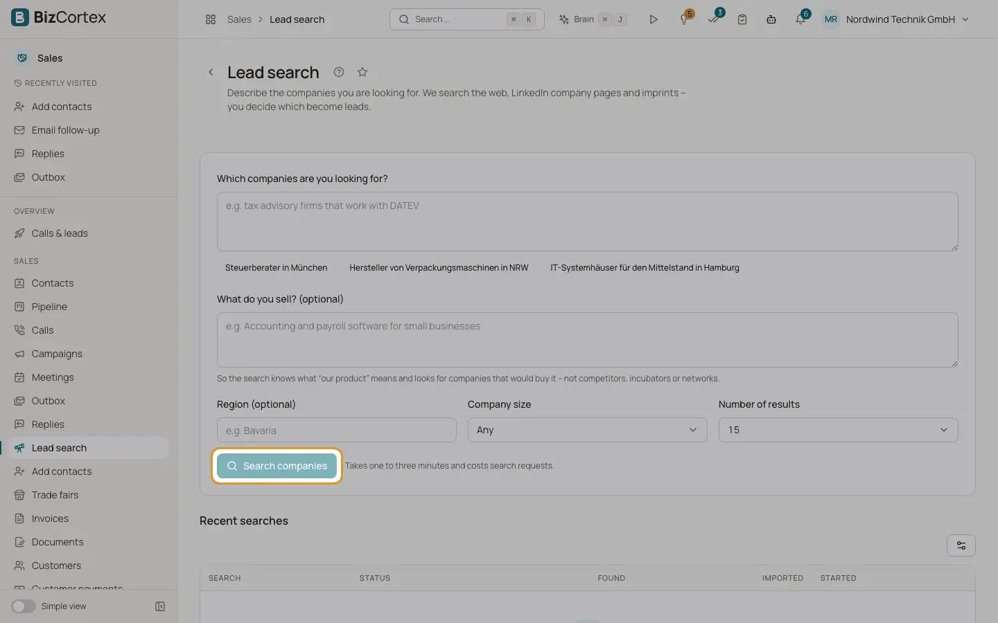 Búsqueda de leads en la web