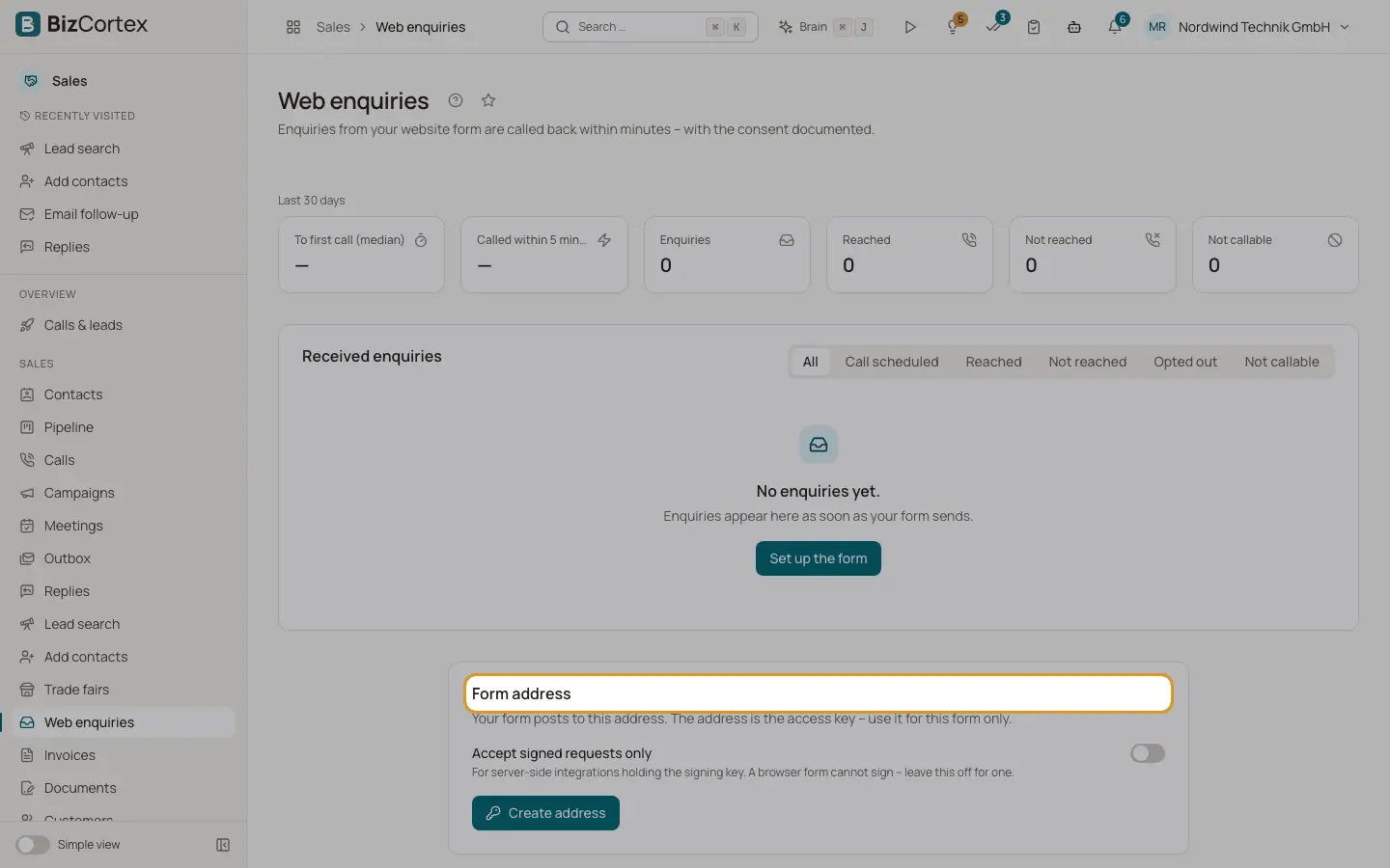 Webhenvendelser (indtag via formular på hjemmesiden)