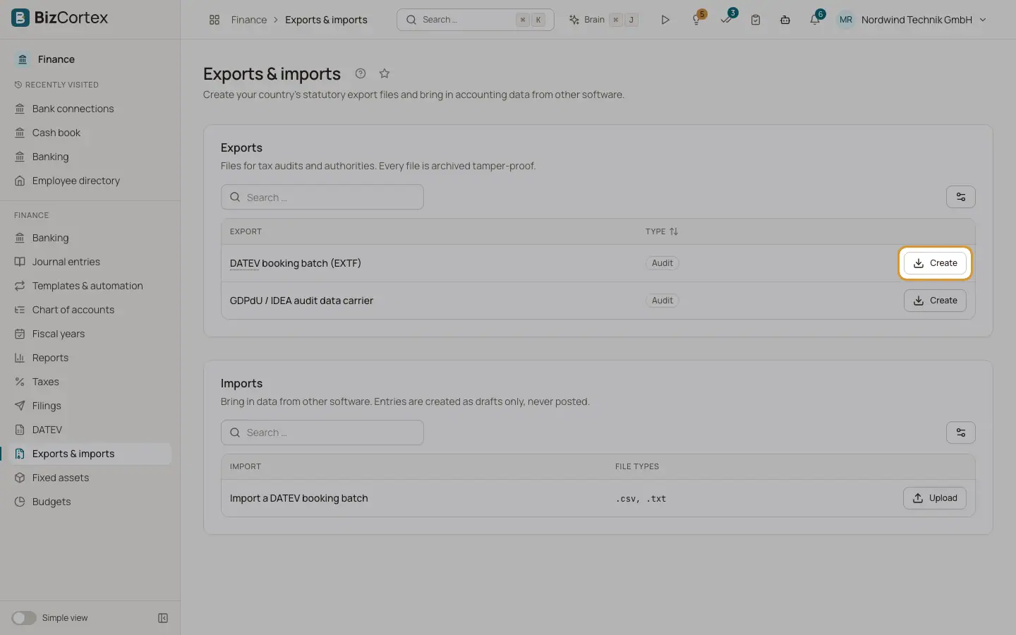 Exportaciones e importaciones para administraciones y auditores