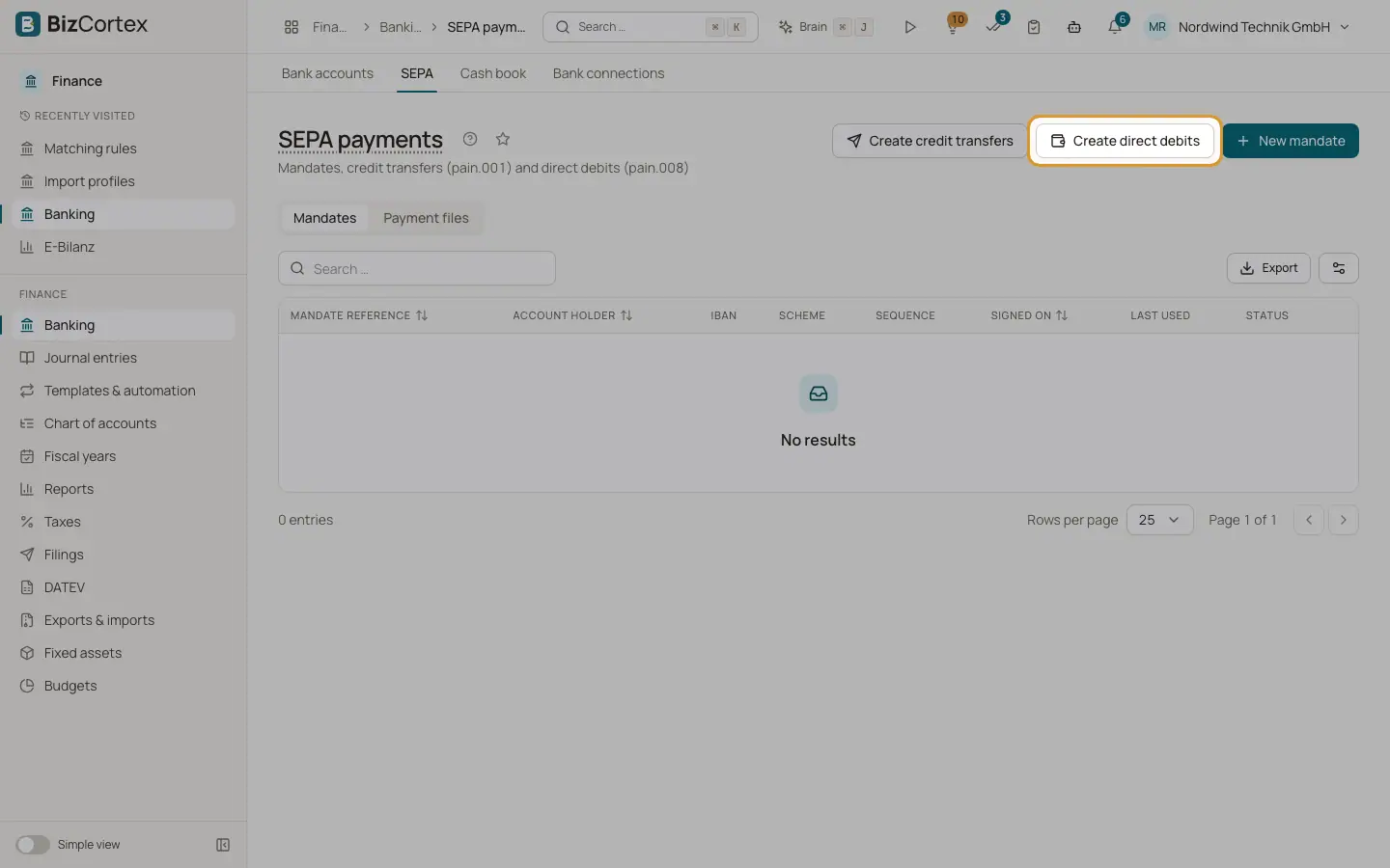 Opret SEPA direkte debiteringer (pain.008)