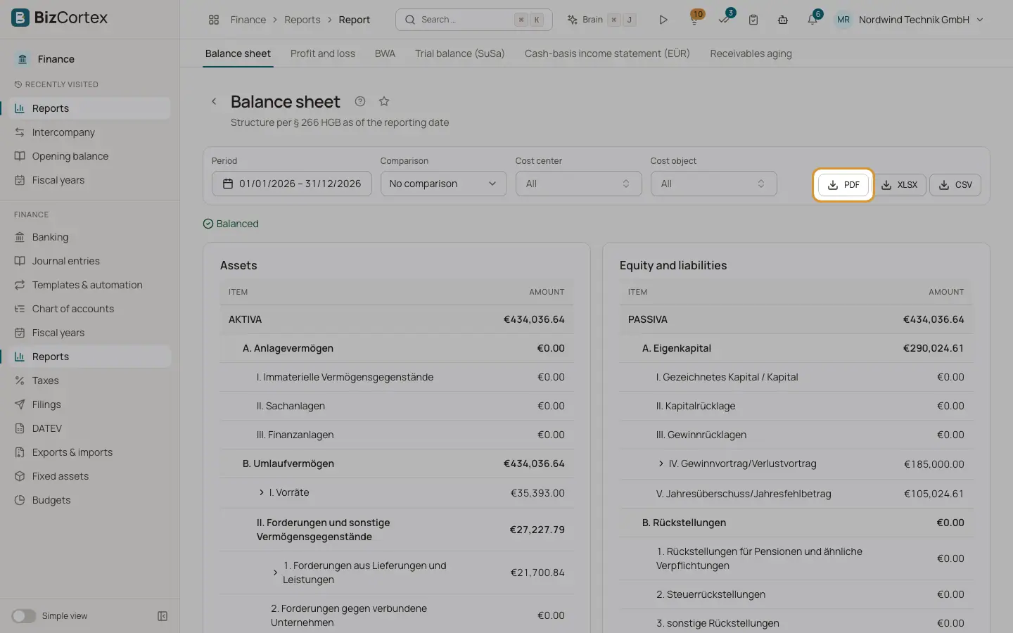 Eksportformater for rapporter