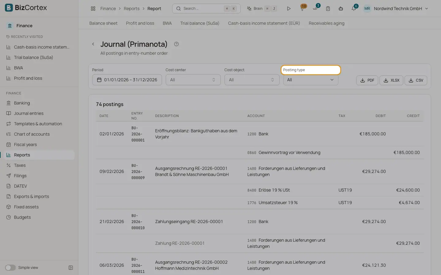 Journal (Primanota)