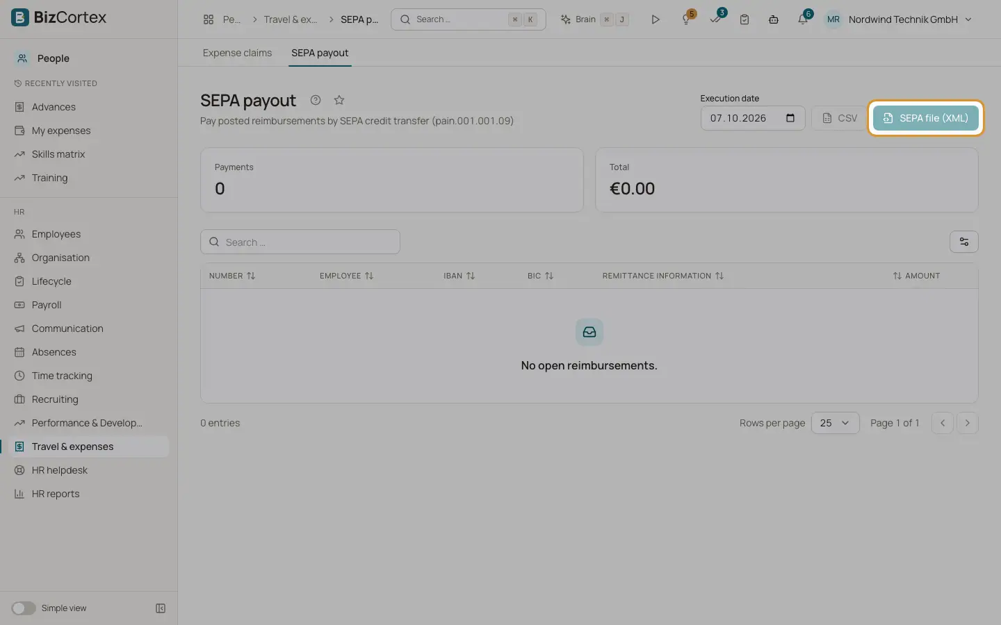 SEPA udbetaling af refusioner