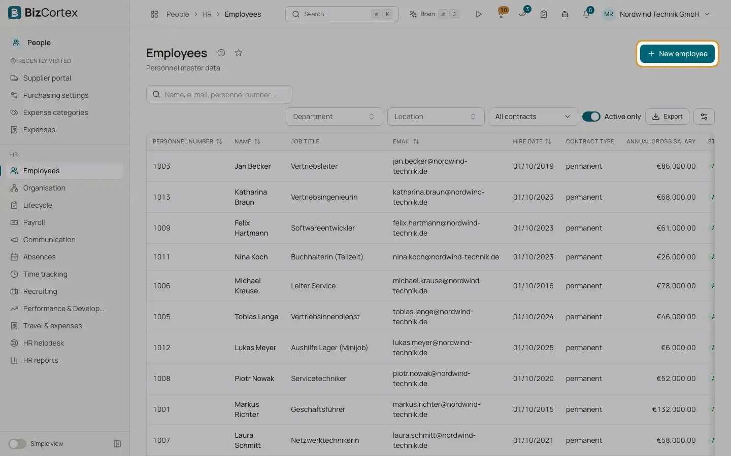 Create an employee