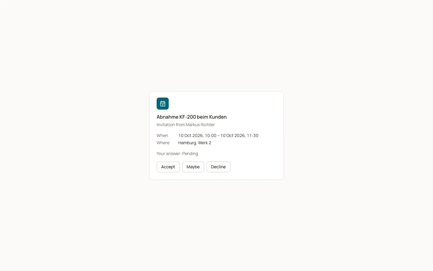 Svar på en kalenderinvitation
