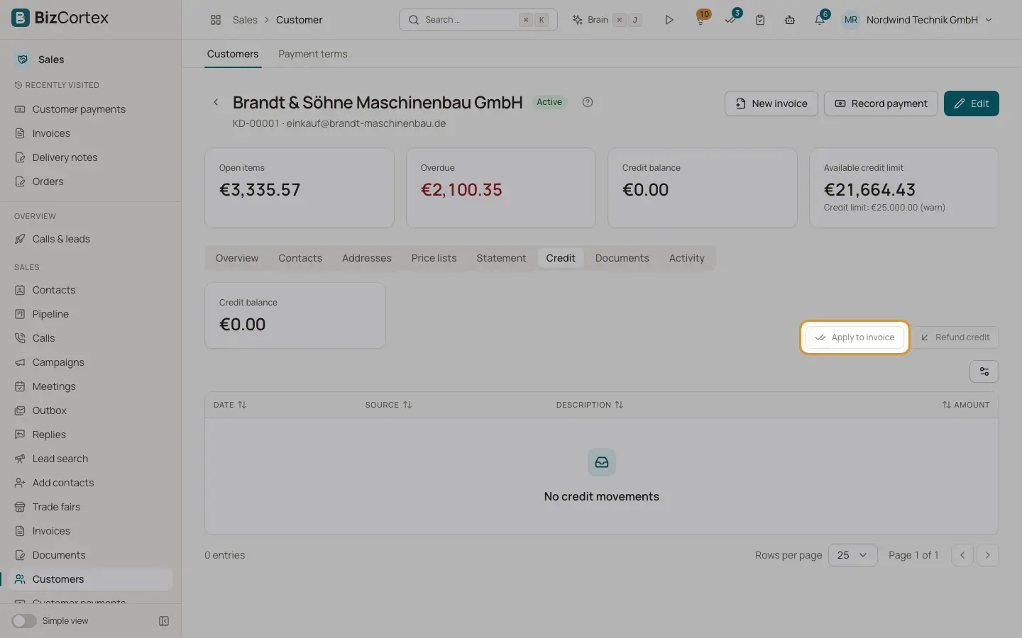 Crédito del cliente
