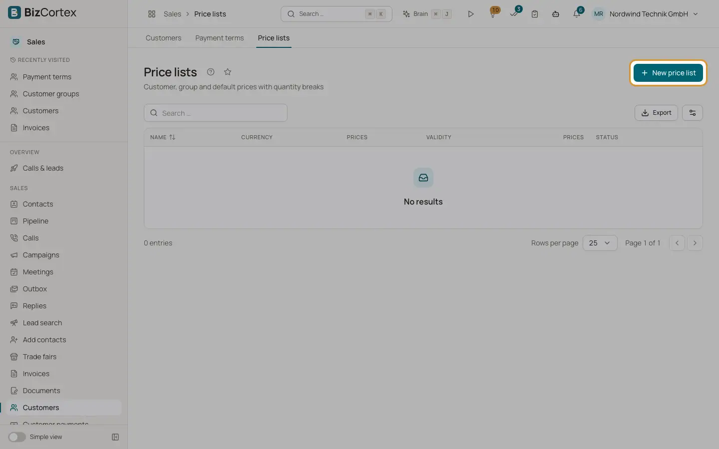 Prislister