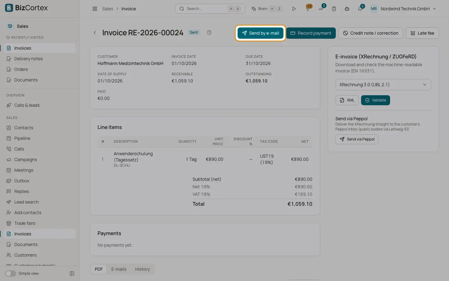 Enviar documentos por correo electrónico