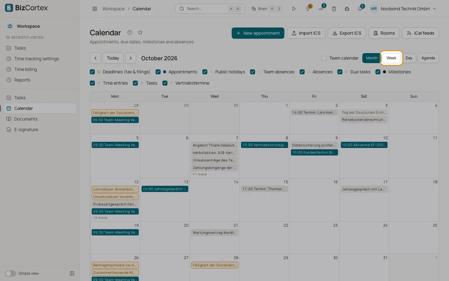 Kalender: visninger og indhold